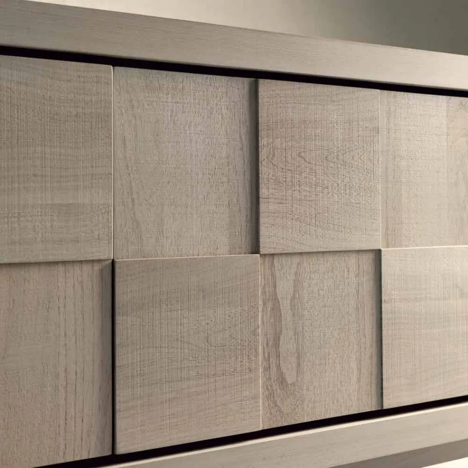 Skříň se 3 dveřmi v moderním designu pevného ořechového Nensi Viadurini