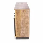 Příborník se strukturou v mangovém dřevě a oceli v průmyslovém stylu - Vidia Viadurini