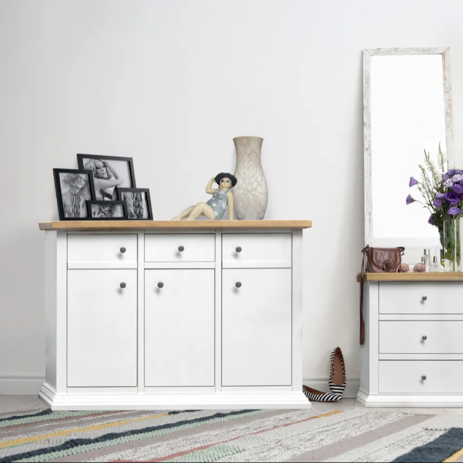 Příborník se strukturou z dýhovaných dřevěných částic Made in Italy - Odino Viadurini