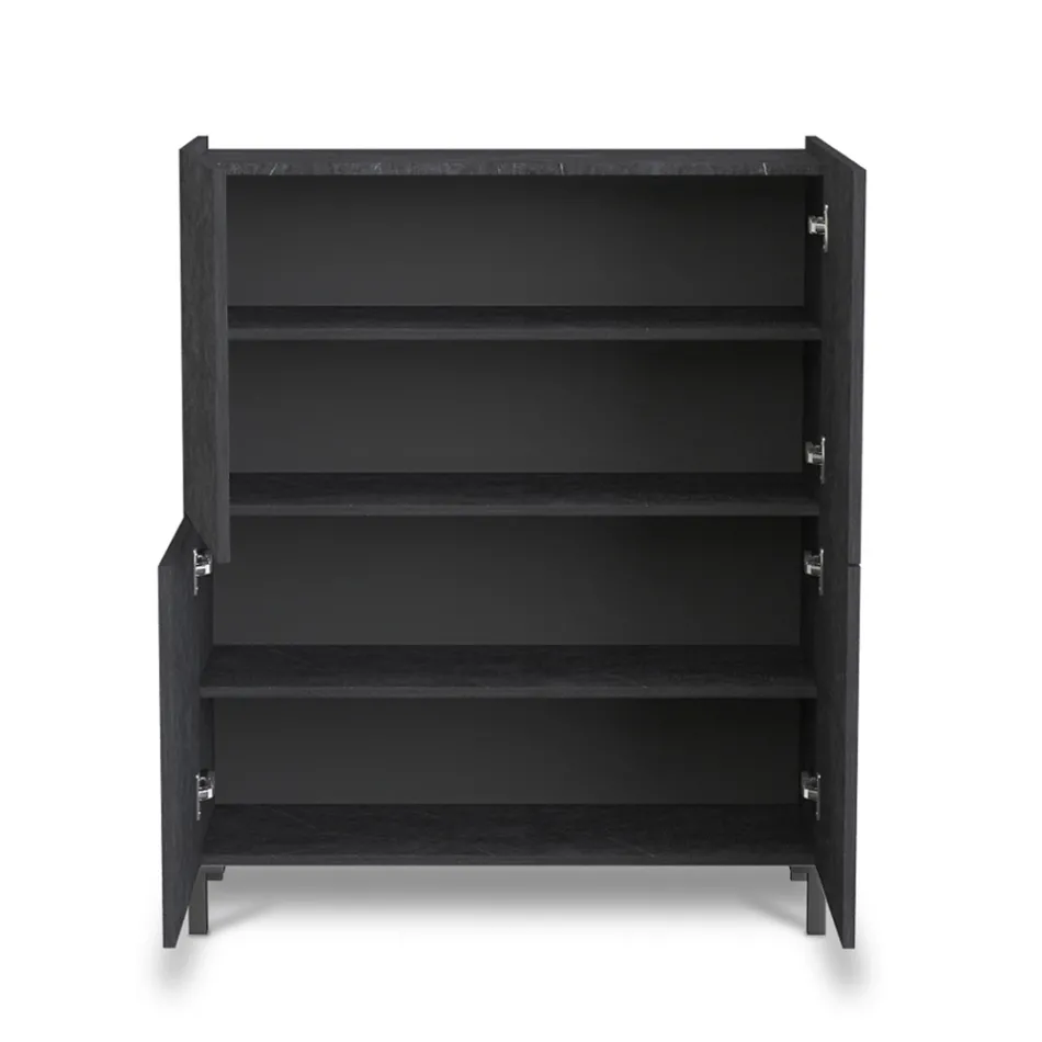 Příborník do obývacího pokoje potažený melaminovým mramorem Vyrobeno v Itálii - zinek Viadurini