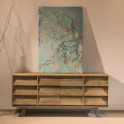 Příborník do obývacího pokoje se 2 centrálními dvířky a 6 bočními zásuvkami - posuvné Viadurini