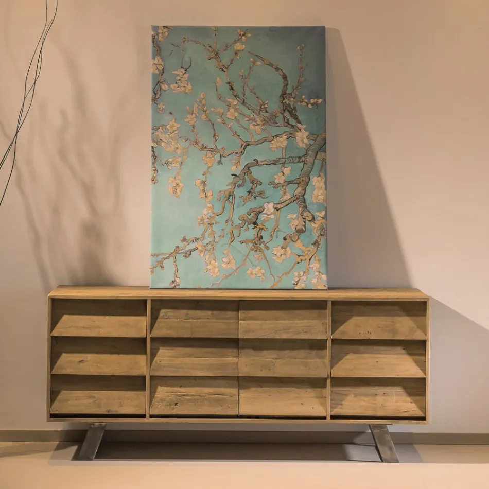 Příborník do obývacího pokoje se 2 centrálními dvířky a 6 bočními zásuvkami - posuvné Viadurini