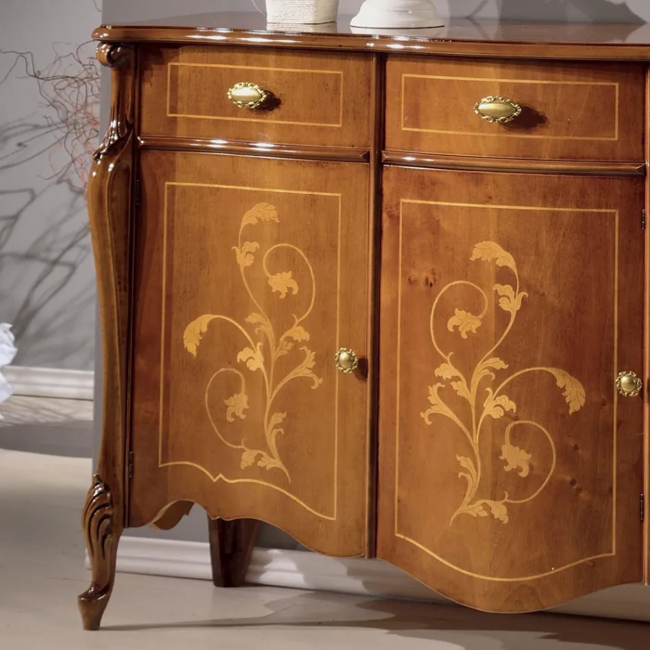 Příborník do obývacího pokoje z ořechového nebo bílého dřeva Made in Italy - Ottaviano Viadurini