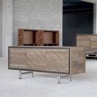 Víra moderní design masivního dřeva, L192 x D 50 cm, Teresa Viadurini