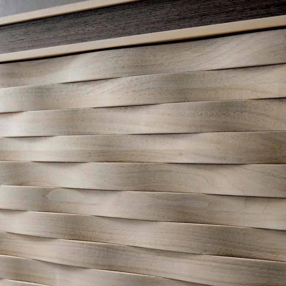 Víra moderní design masivního dřeva, L192 x D 50 cm, Teresa Viadurini