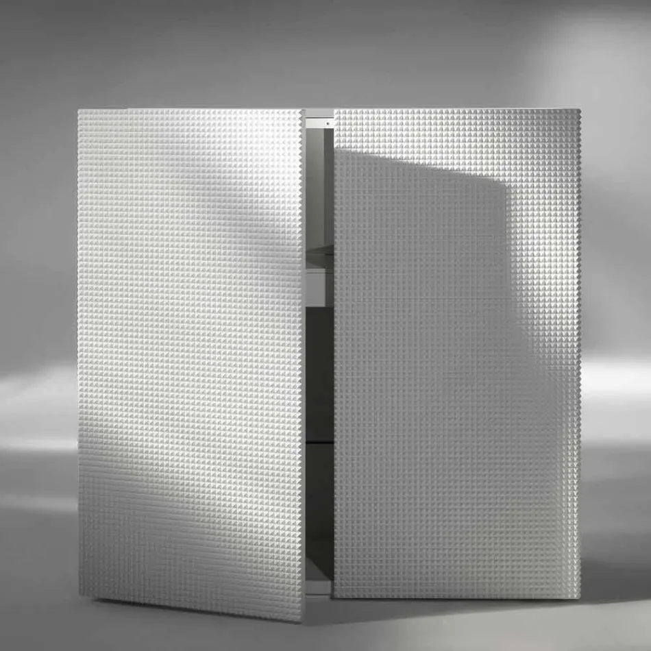 Design příborník 2 dveře bílá, černá nebo zlatá vzor Flora Viadurini