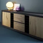 Příborník dýhovaný na topolové dřevotřísce Made in Italy - Leone Viadurini