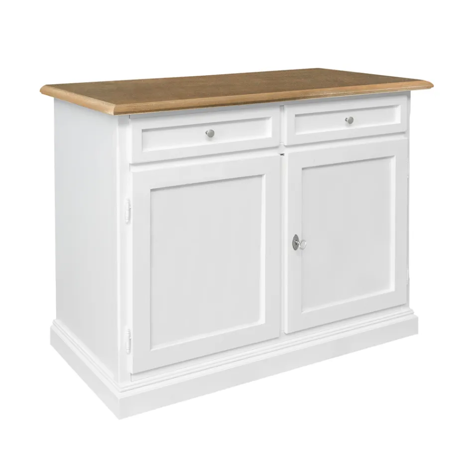 Dřevěný příborník se 2 zásuvkami a 2 dvířky Made in Italy - Uller Viadurini