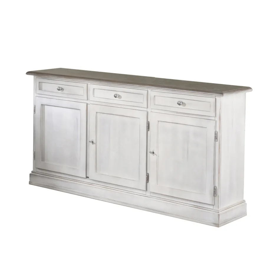 Dřevěný příborník se 3 zásuvkami a 3 dvířky Made in Italy - Uller Viadurini