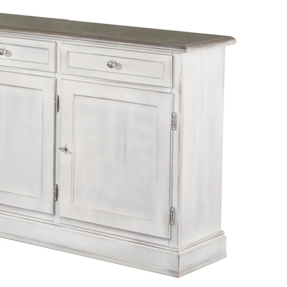 Dřevěný příborník se 3 zásuvkami a 3 dvířky Made in Italy - Uller Viadurini