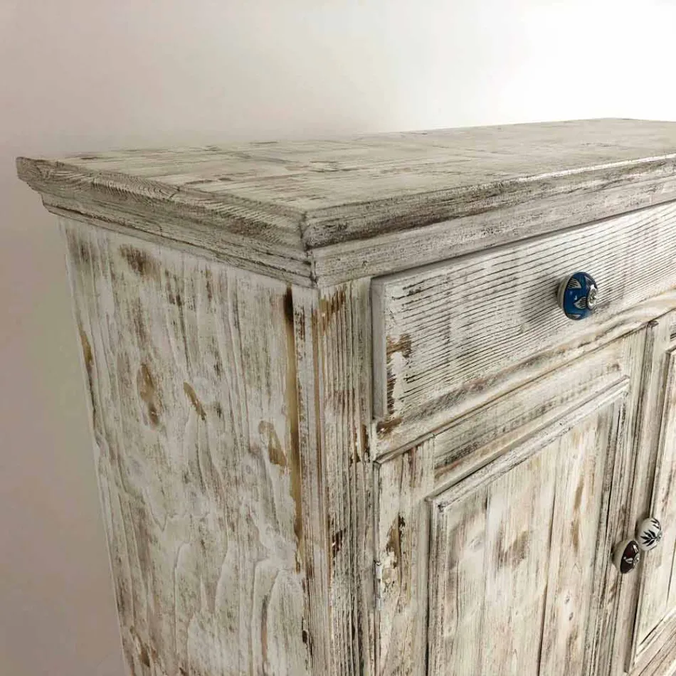 Příborník z masivního smrkového dřeva s vnitřními policemi vyrobený v Itálii - Pierrot Viadurini