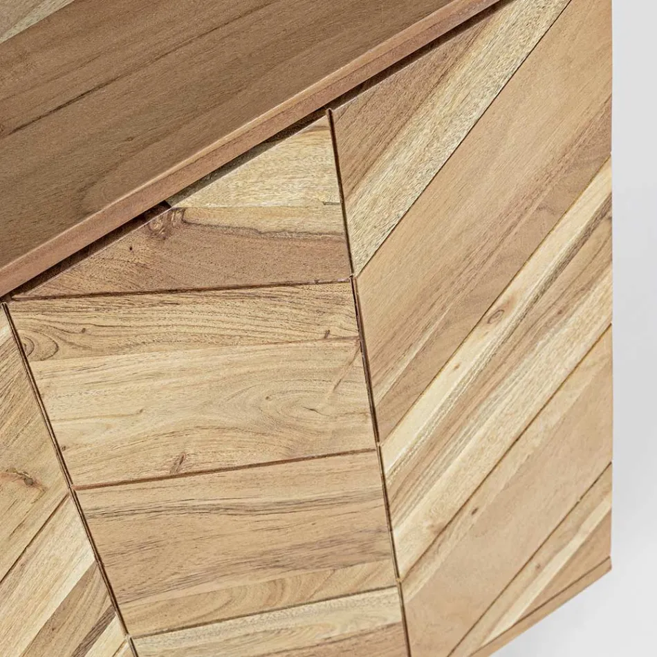 Příborník z akáciového dřeva se 2 dvířky a 3 zásuvkami Design Homemotion - Carla Viadurini