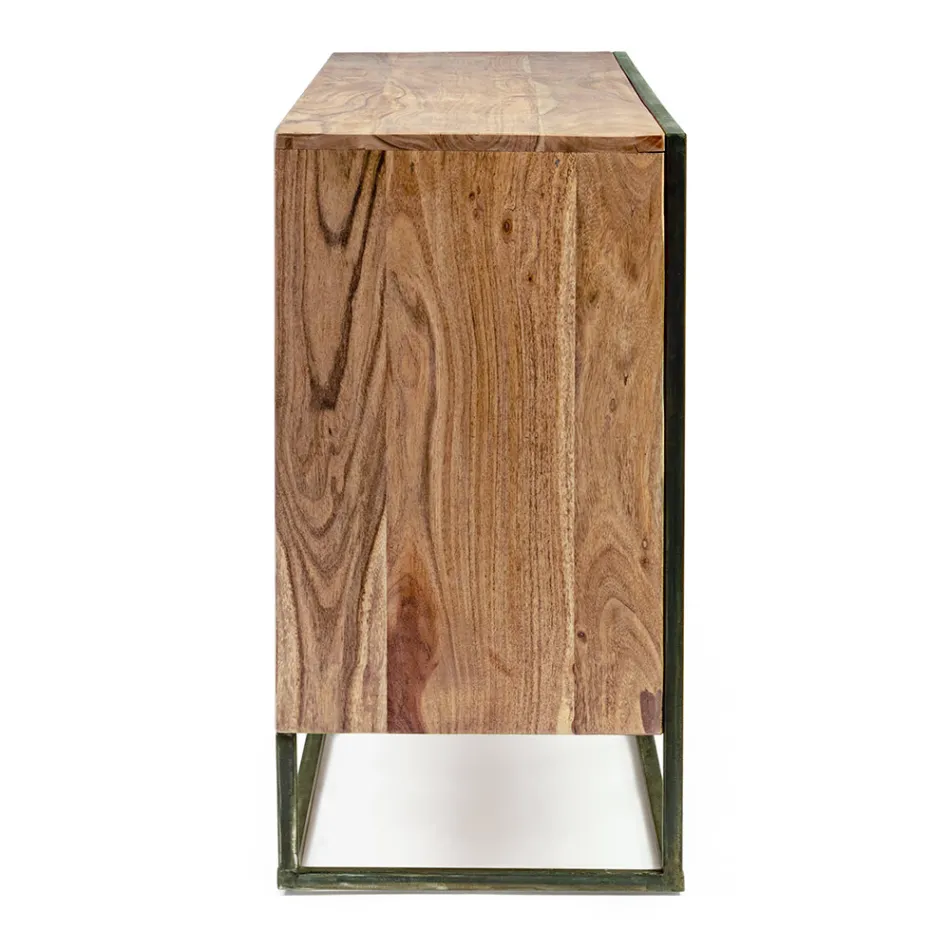 Příborník z akátového dřeva a oceli 3 nebo 4 dveře Homemotion - Cristoforo Viadurini