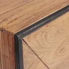 Příborník z akátového dřeva a oceli 3 nebo 4 dveře Homemotion - Cristoforo Viadurini