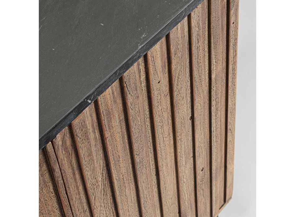 Příborník z akáciového dřeva a mramorová deska vintage designu - Syrio Viadurini