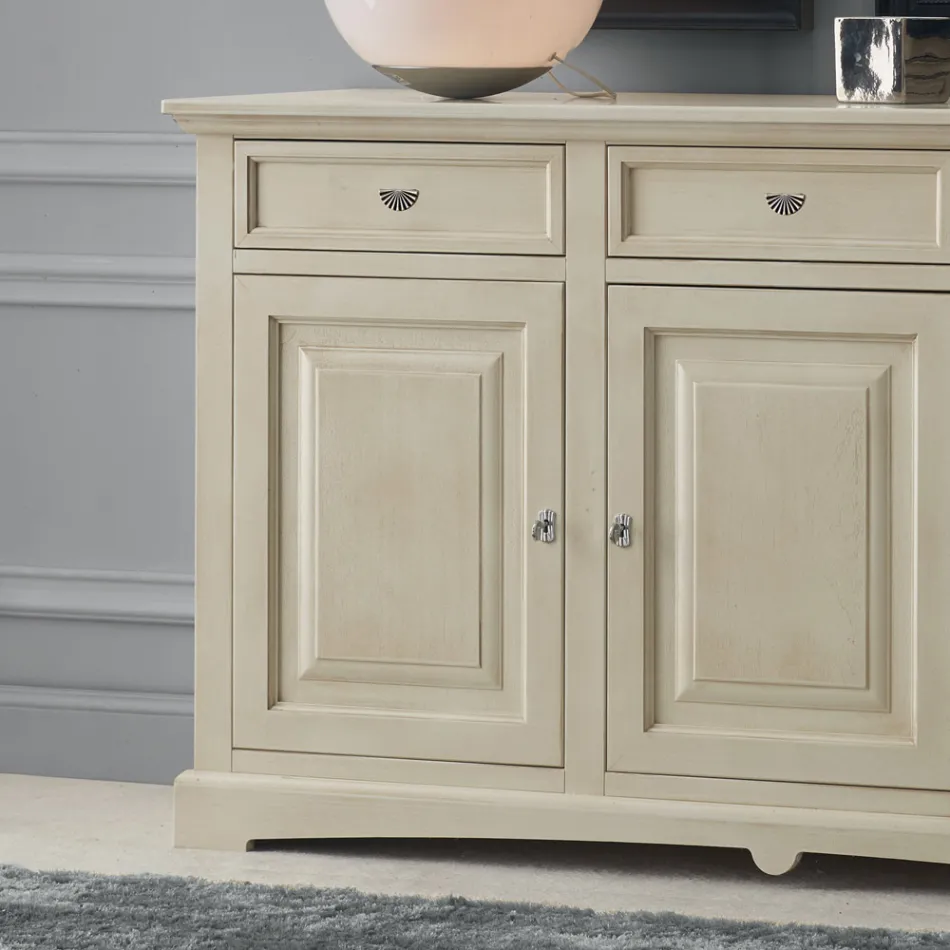 Dřevěný příborník různých povrchových úprav vyrobený v Itálii - Magni Viadurini