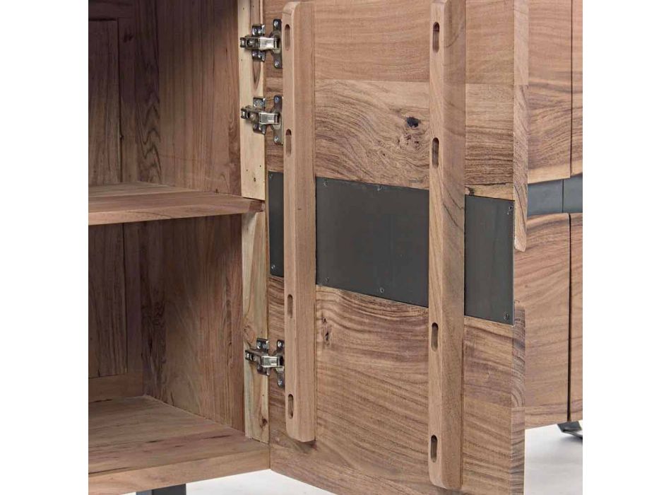 Příborník ze dřeva a lakované oceli s moderním designem Homemotion - Silvia Viadurini