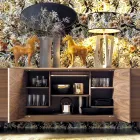 Grilli York 4 dřevěná dýha příborník vyrobený v Itálii Viadurini