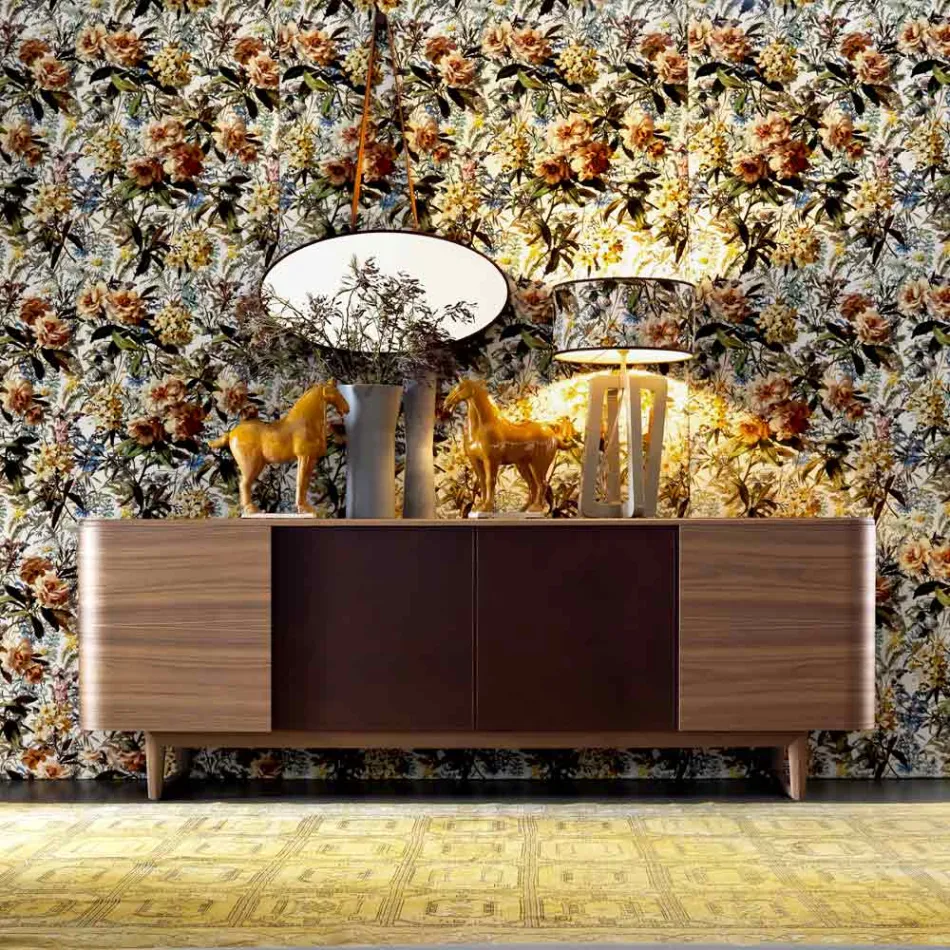 Grilli York 4 dřevěná dýha příborník vyrobený v Itálii Viadurini