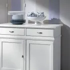 Příborník z bílého lakovaného dřeva se 2 dvířky a 2 zásuvkami Made in Italy - Sogbo Viadurini