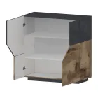 Příborník z melaminového dřeva 3 pokoje a 2 police Made in Italy - Alyssa Viadurini