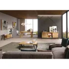 Příborník z dubového dřeva a kovu se 2 dvířky a otevřenou přihrádkou Made in Italy - Jennifer Viadurini