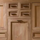 Masivní teaková příborník se 3 dvířky a 8 zásuvkami - Quan Viadurini