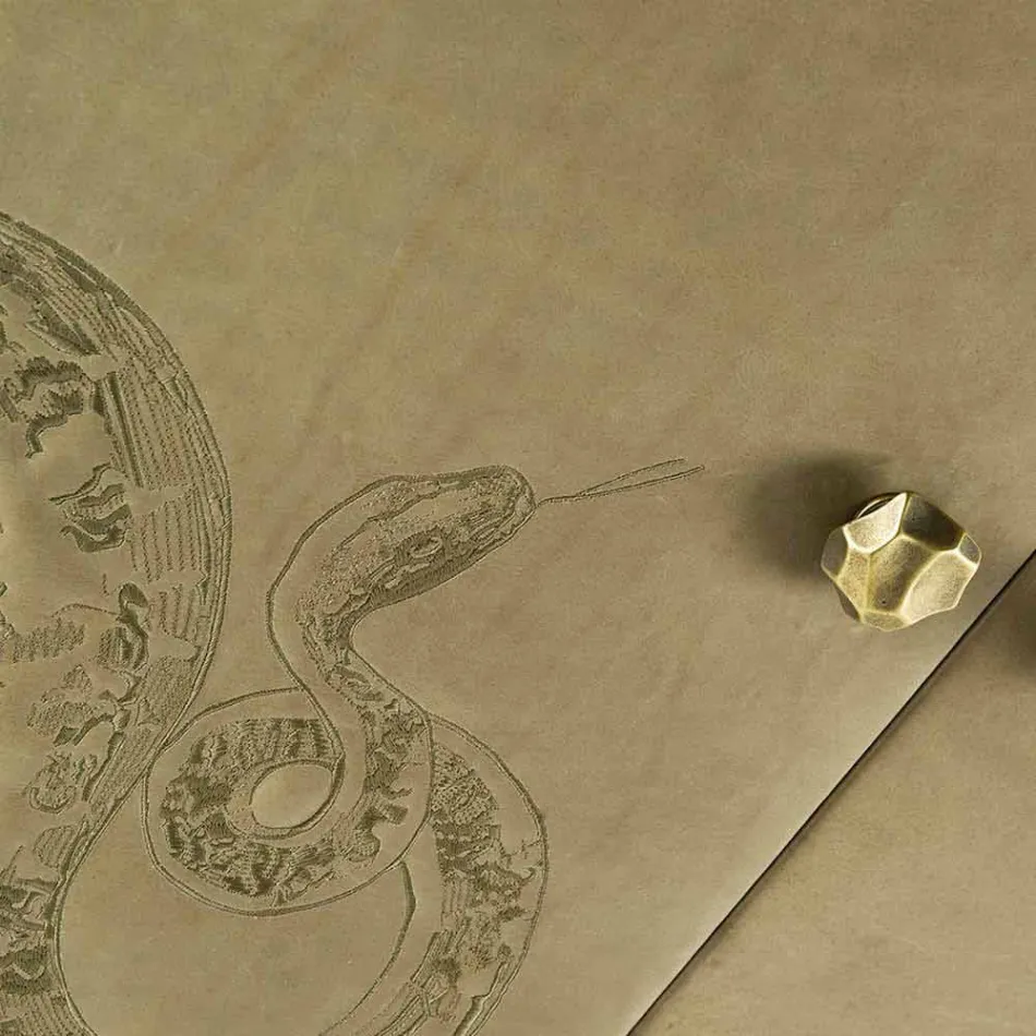 Současná příborník se 2 dveře z masivního dřeva a anilin Joy Viadurini