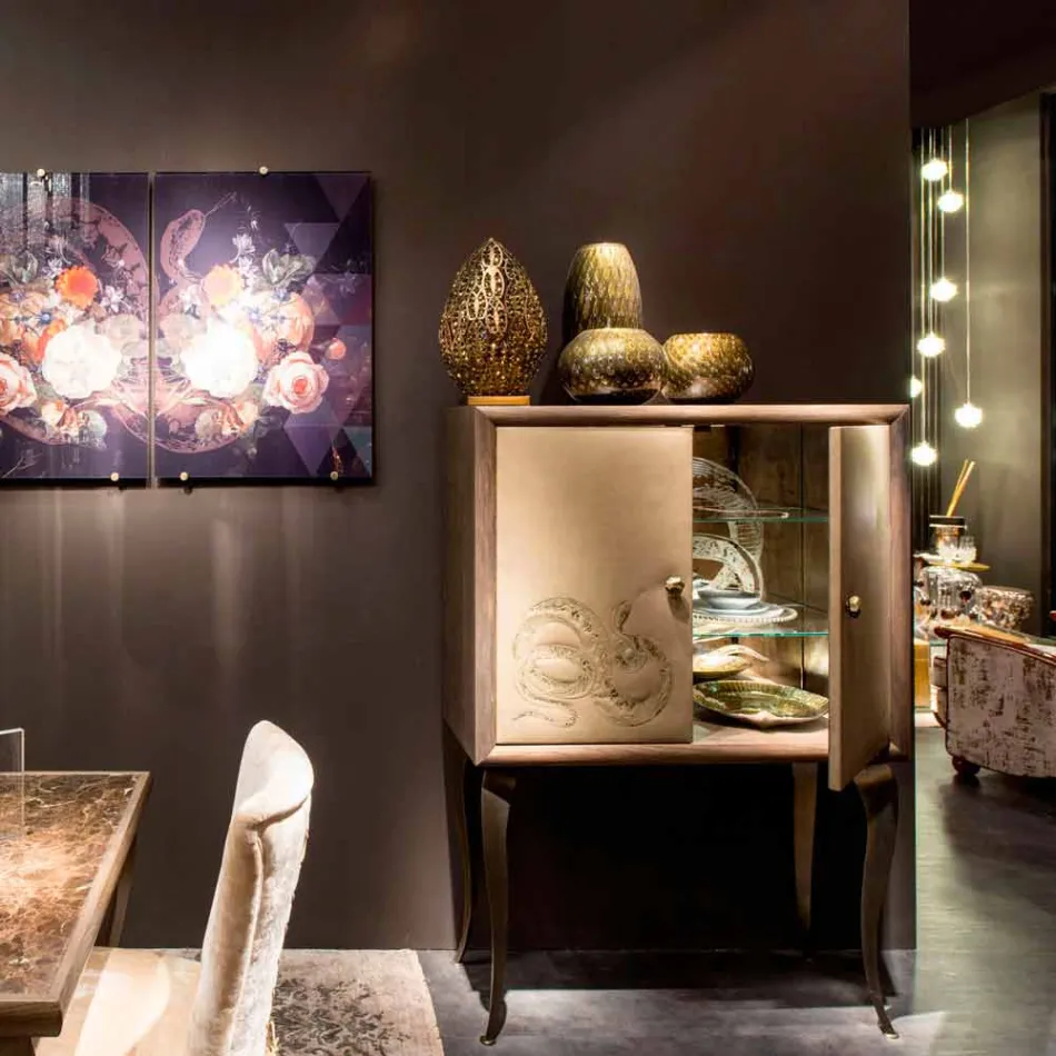 Současná příborník se 2 dveře z masivního dřeva a anilin Joy Viadurini