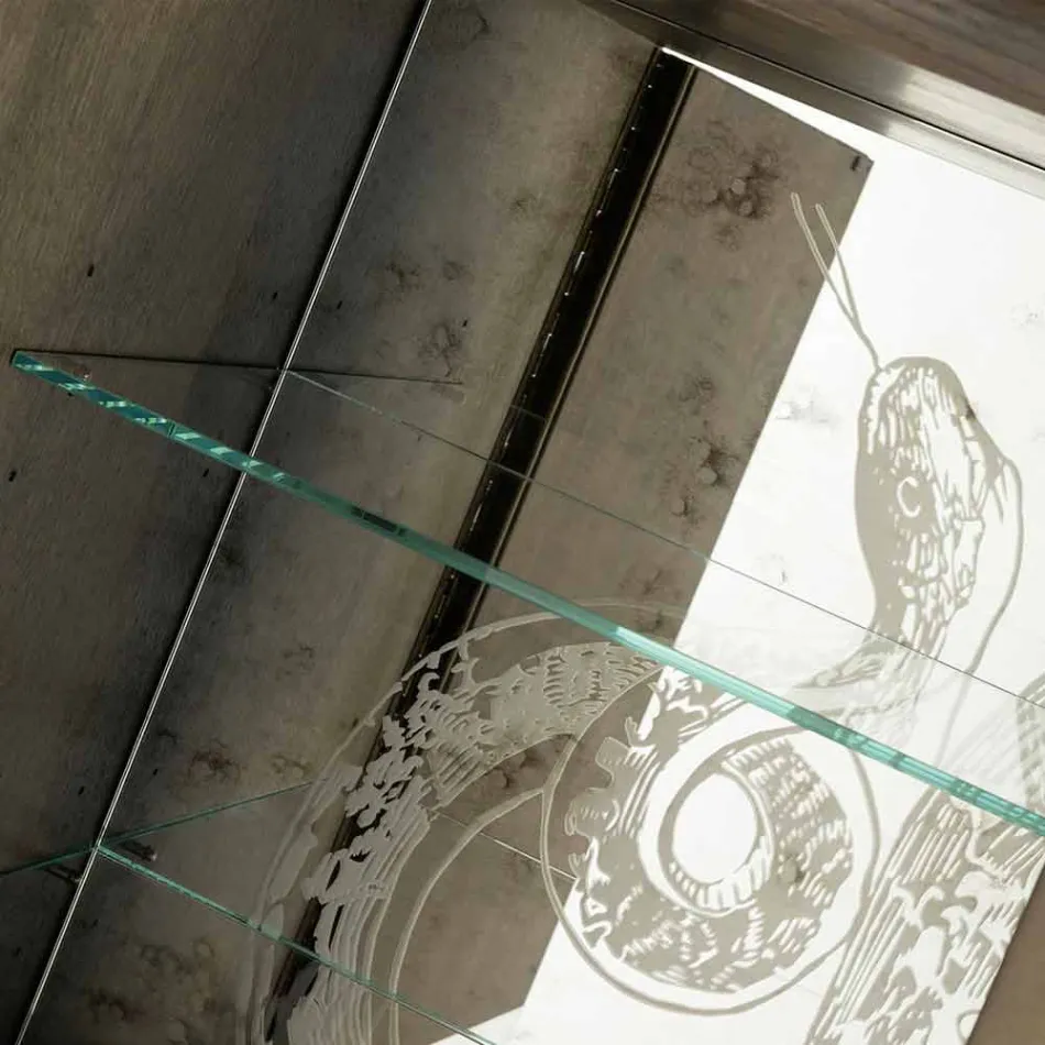 Současná příborník se 2 dveře z masivního dřeva a anilin Joy Viadurini