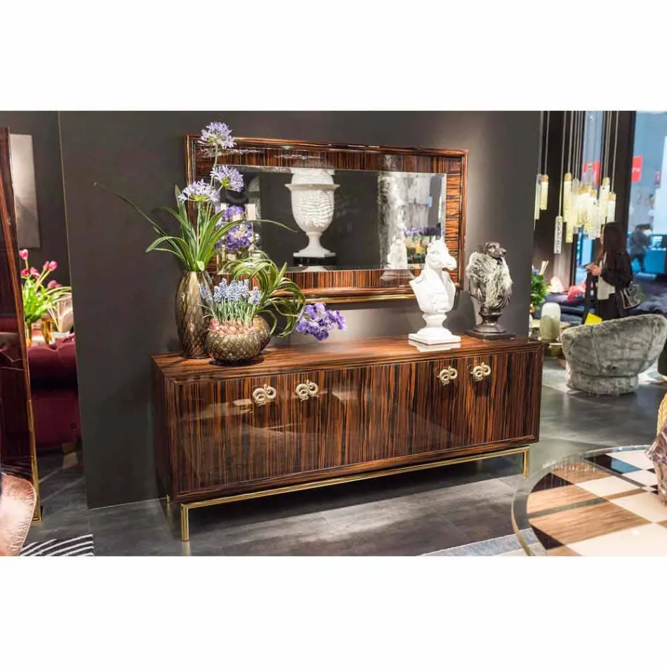 Současná příborník se 4 dveřmi leštěného ebenového dřeva Ada 2 Viadurini