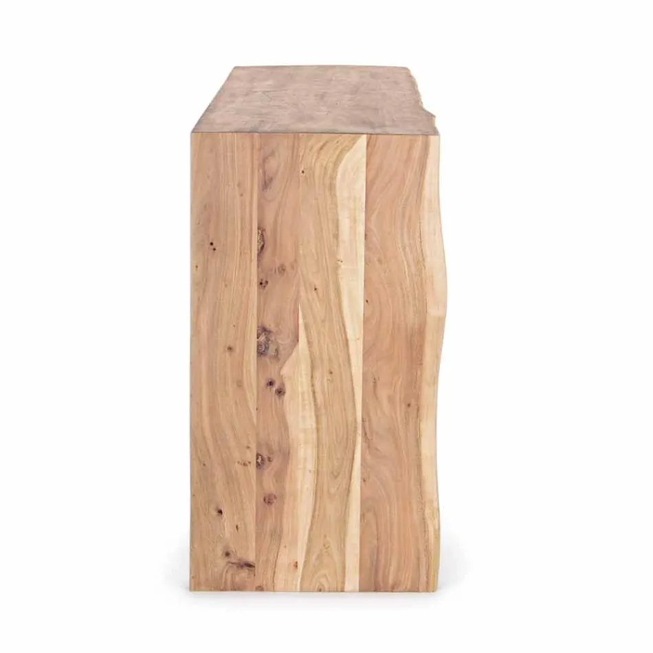 Moderní příborník z akáciového dřeva se 2 dveřmi a 3 zásuvkami Homemotion - Lauro Viadurini