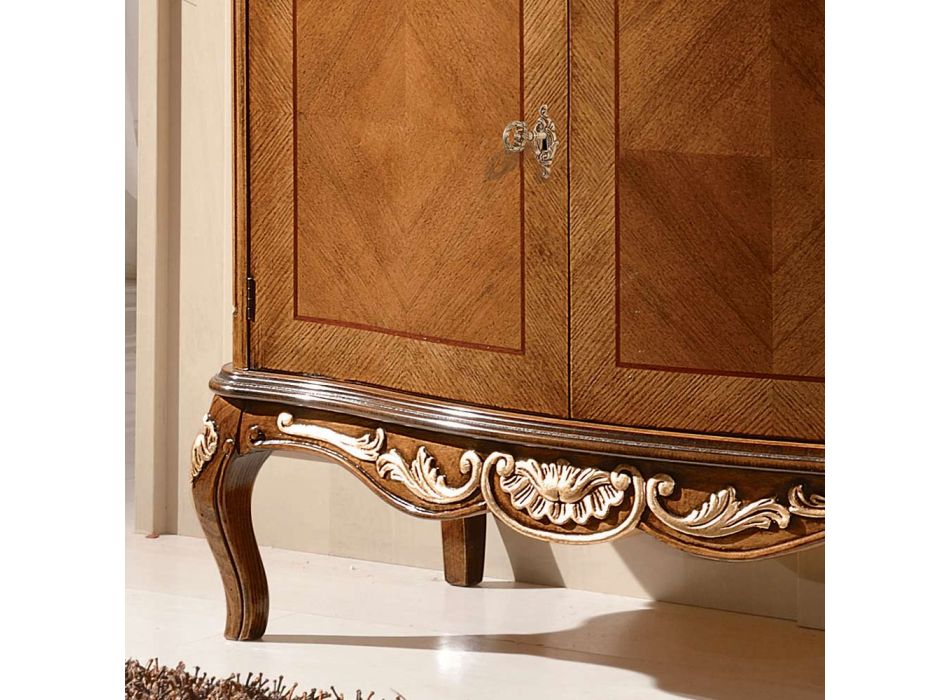 Klasický příborník do obývacího pokoje Avio Blue nebo ořechové dřevo Made in Italy - Chantilly Viadurini