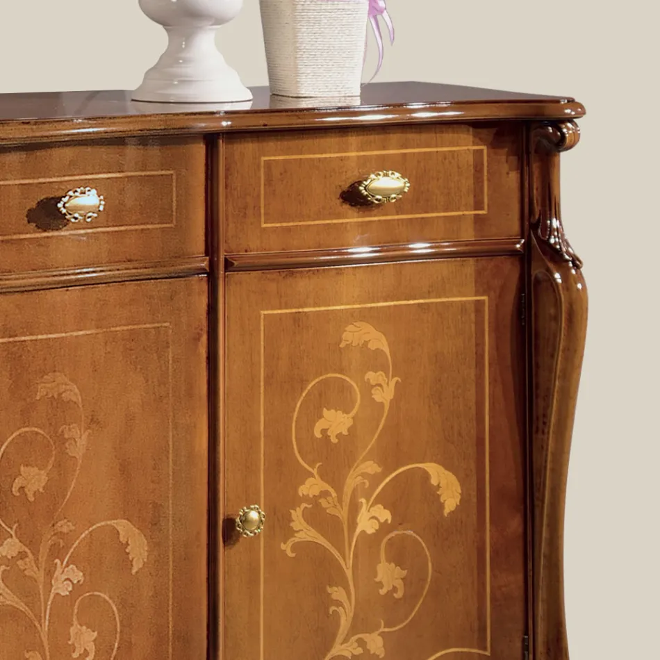 Luxusní příborník do obývacího pokoje z klasického dřeva Made in Italy - Caligola Viadurini