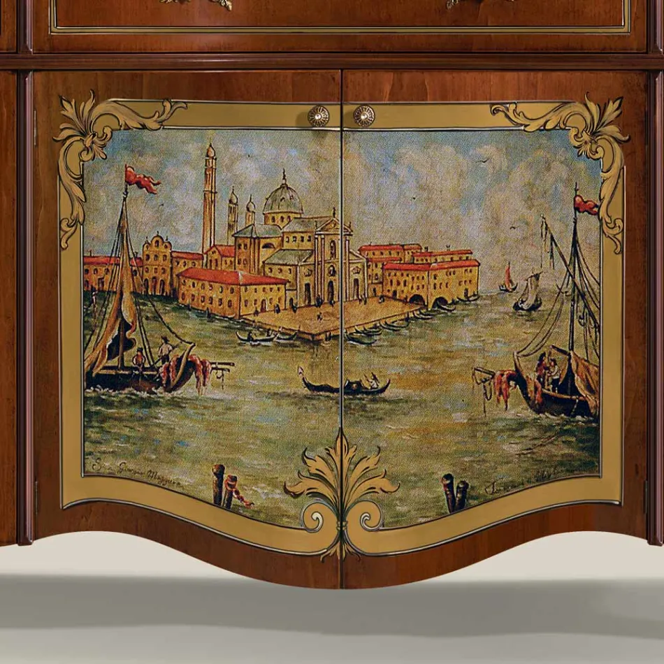 Luxusní příborník do obývacího pokoje z klasického dřeva Made in Italy - Caligola Viadurini