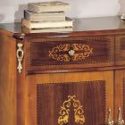 Příborník do obývacího pokoje z ořechového nebo bílého dřeva a intarzie Made in Italy - Katerine Viadurini