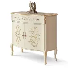 Příborník do obývacího pokoje z ořechového nebo bílého dřeva a intarzie Made in Italy - Katerine Viadurini