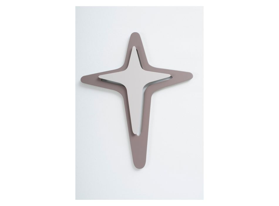 Krucifix v kakaové barvě a štěrku vyrobený laserovým gravírováním Made in Italy - Diana Viadurini