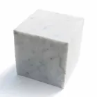Cube Design Paperweight in Satin White Carrara Marble Vyrobeno v Itálii - Qubo Viadurini