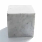 Cube Design Paperweight in Satin White Carrara Marble Vyrobeno v Itálii - Qubo Viadurini
