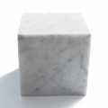 Cube Design Paperweight in Satin White Carrara Marble Vyrobeno v Itálii - Qubo