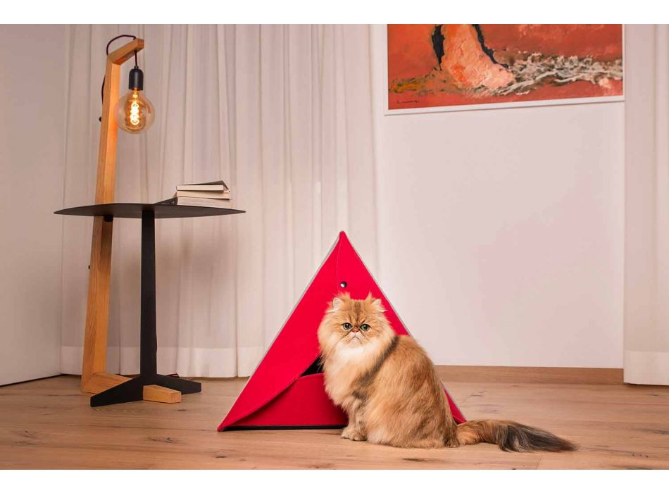 Chovatelská stanice pro psy a kočky s odnímatelným krytem vyrobená v Itálii - pyramida Viadurini