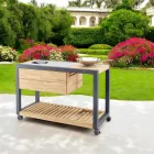 Venkovní kuchyně 140x65x93 cm z masivního teaku a hliníku - Convivial Viadurini