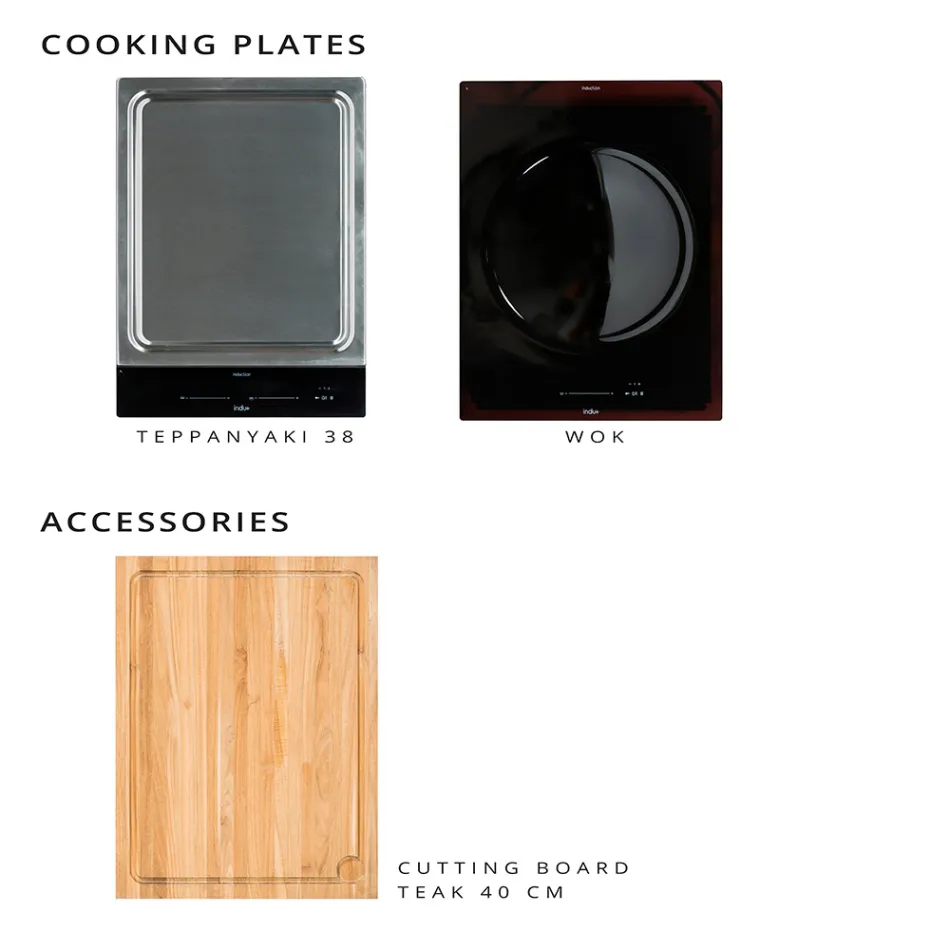 Venkovní kuchyně 141x70x93 cm z masivního teaku a hliníku - Stilosa Viadurini