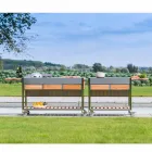 Moderní venkovní zahradní kuchyně na dřevěných a ocelových kolech - Buoncalliope Viadurini