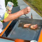 Moderní kuchyně na kolech pro venkovní zahrádku ze dřeva a oceli - Calliope Viadurini