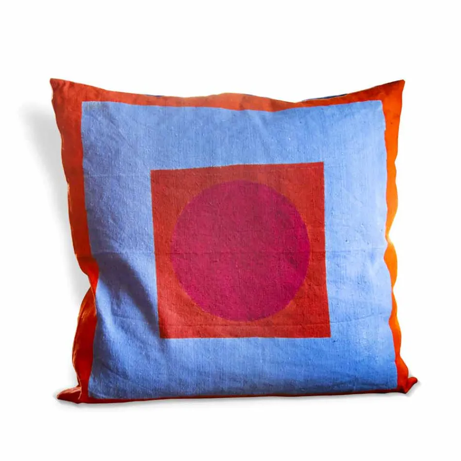 Ručně malovaný konopný polštář jedinečný kus italského umění - značky Viadurini