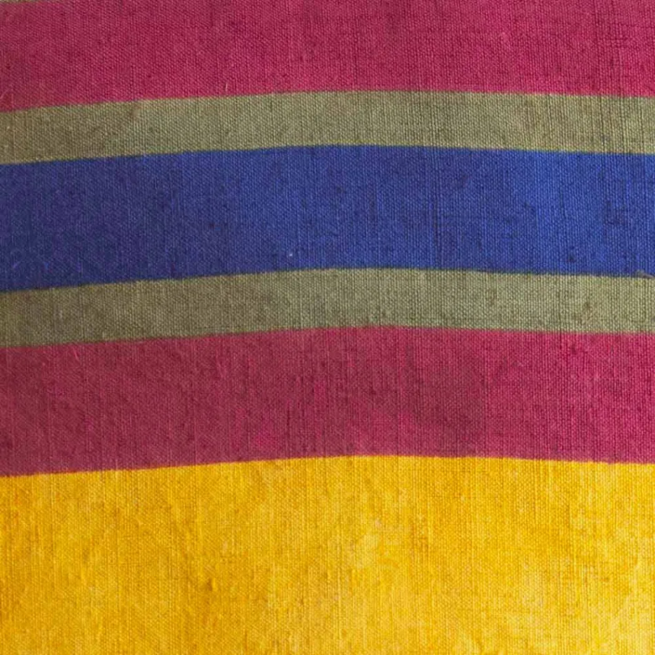 Unikátní ručně malovaný italský konopný polštář - značky Viadurini