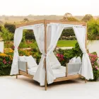 Venkovní válenda z týkového a provazového tkaní - Arjuna Viadurini