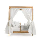 Venkovní válenda z týkového a provazového tkaní - Arjuna Viadurini